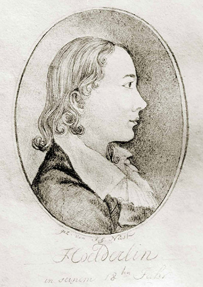 Friedrich Hölderlin, Zeichnung von Thomas Nast